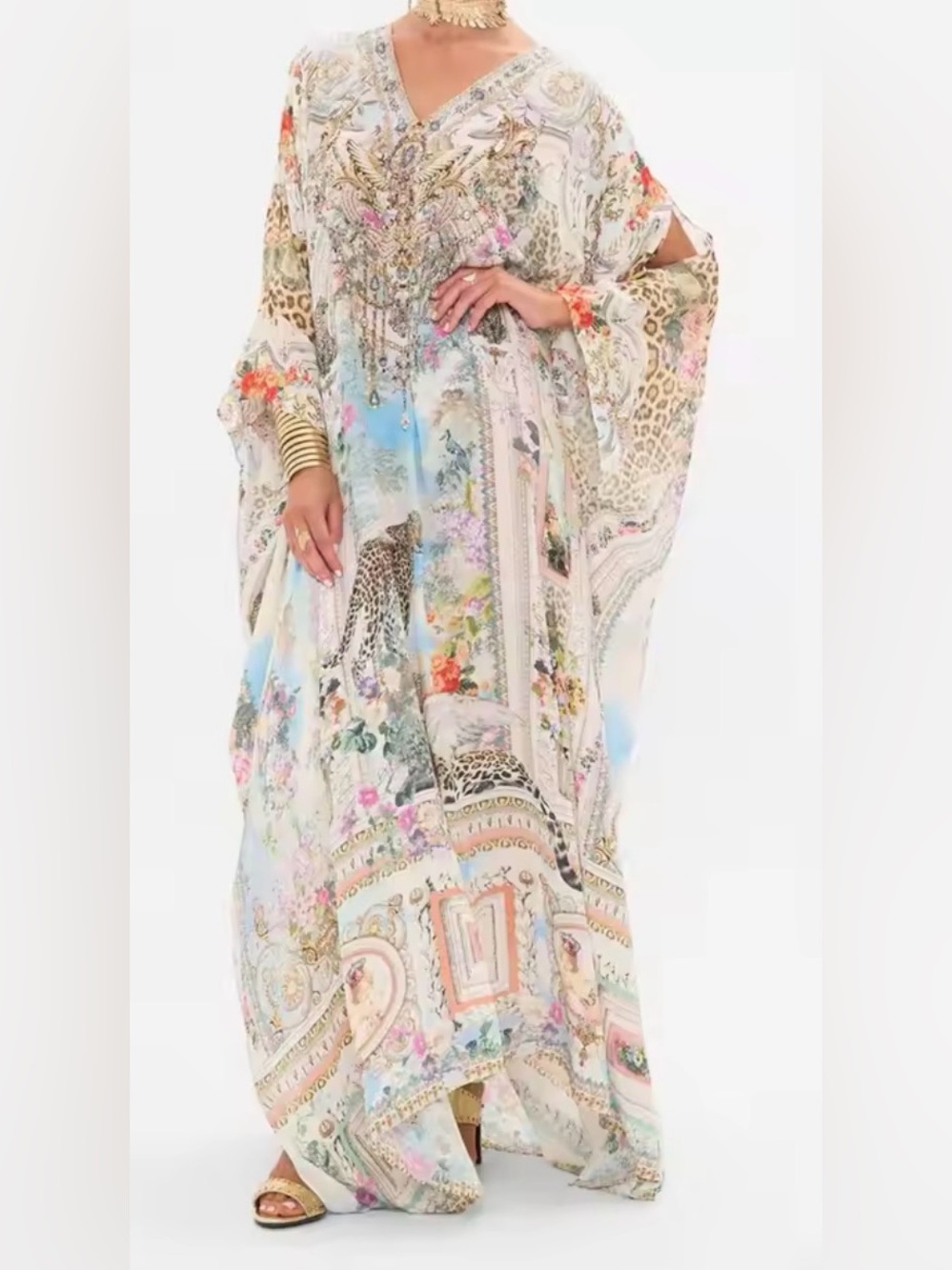 Split Front And Sleeve Kaftan We Always Have Alexandria In Multi New, $949